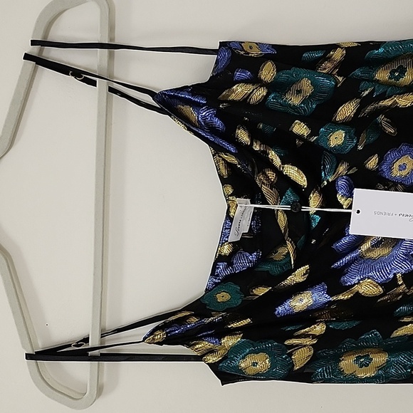 NWT Lovers and Friends Baby Doll Metallic Floral Rhode Cami Tank Top Size Medium - Picture 4 of 16